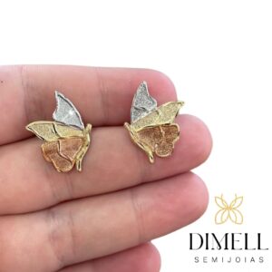 Brinco Borboleta Três Ouros