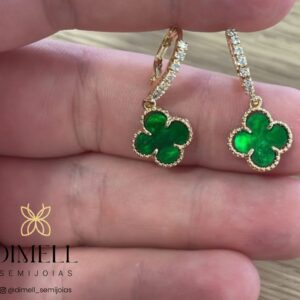 Brinco verde réplica Van Cleff
